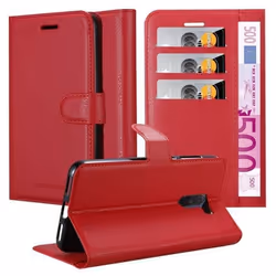 Coque pour Xiaomi Pocophone F1 Housse en ROUGE CERISE Etui Case Cover Protection fermeture magnétique Portefeuille