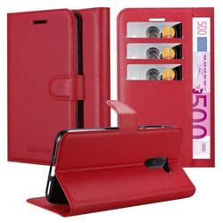 Coque pour Xiaomi Pocophone F1 Housse en ROUGE CERISE Etui Case Cover Protection fermeture magnétique Portefeuille