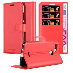 Coque pour Xiaomi RedMi 6 Housse en ROUGE CERISE Etui Case Cover Protection fermeture magnétique Portefeuille