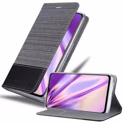 Coque pour OnePlus 6T Housse en GRIS NOIR Etui Case Cover Protection fermeture magnétique
