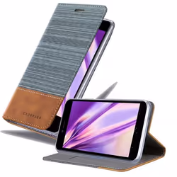 Coque pour Xiaomi Pocophone F1 Housse en GRIS CLAIR MARRON Etui Case Cover Protection fermeture magnétique