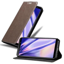 Étui pour téléphone portable - CADORABO - Samsung Galaxy A7 2018 - Simili-cuir - Marron café - Fonction stand
