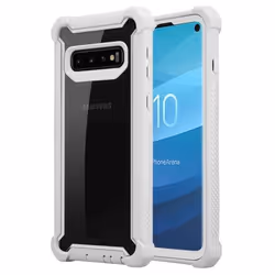 Housse pour Samsung Galaxy S10 PLUS Coque en GRIS BOULEAU Etui Case Cover TPU Silicone et dos verre acrylique