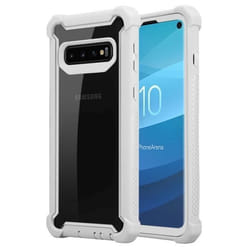 Housse pour Samsung Galaxy S10 PLUS Coque en GRIS BOULEAU Etui Case Cover TPU Silicone et dos verre acrylique