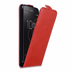 Coque pour Sony Xperia XZ1 COMPACT Etui en ROUGE DE POMME Housse Case Cover Protection Flip magnétique Portefeuille