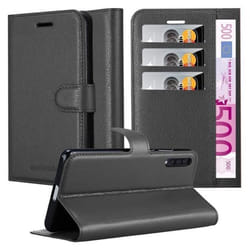 Coque pour Samsung Galaxy A50 4G / A50s / A30s Housse en NOIR DE JAIS Etui Case Cover Protection fermeture magnétique Portefeuille