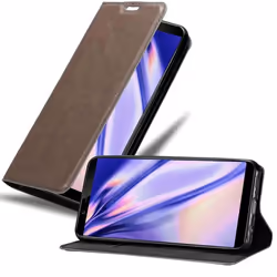 Coque pour téléphone - CADORABO - Vivo Y71 - Simili-cuir - Marron café - Ultra fin avec fonction stand