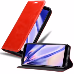 Coque pour Samsung Galaxy J6 PLUS Housse en ROUGE DE POMME Etui Case Cover Protection Portefeuille Wallet