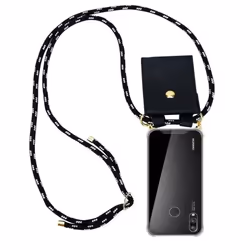 Coque - CADORABO - Huawei P20 LITE - Noir Argent - Étui avec Cordon - Protection Silicone TPU