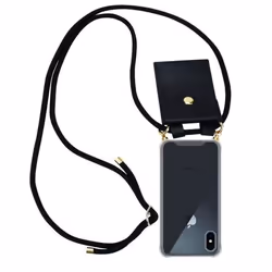 Coque Collier pour Apple iPhone X / XS Housse en NOIR Etui Fashion Necklace a la mode Case Cover Silicone réglable