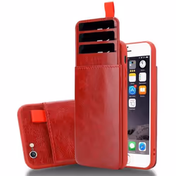 Étui pour iPhone 6 PLUS/6S PLUS - CADORABO - Rouge Merisier - Similicuir - Souple - Protection TPU