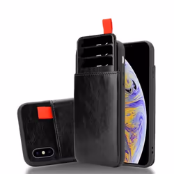 Coque pour Apple iPhone XS MAX Etui en NOIR DÉBÈNE Housse Cover Protection Silicone TPU revêtement similicuir
