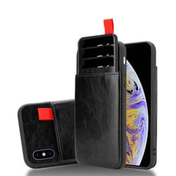 Coque pour Apple iPhone XS MAX Etui en NOIR DÉBÈNE Housse Cover Protection Silicone TPU revêtement similicuir