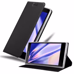 Coque pour Sony Xperia L2 Etui en CLASSY NOIR Housse Case Cover Protection fermeture magnétique Portefeuille Wallet