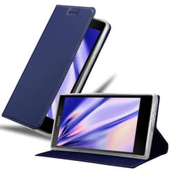 Coque - CADORABO - Sony Xperia L2 - CLASSY BLEU FONCÉ - Fermeture magnétique - Fonction stand