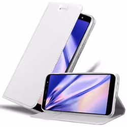 Coque pour Samsung Galaxy A6 PLUS 2018 Etui en CLASSY ARGENT Housse Case Cover Protection fermeture magnétique Portefeuille W ...