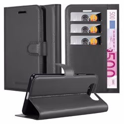 Coque - CADORABO - Galaxy A80 / A90 - Similicuir - Noir - Fonction support et cartes