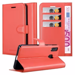 Cadorabo Coque pour Samsung Galaxy A20e en ROUGE CERISE - Housse Protection avec Fermoire Magnétique Stand Horizontal et Fent ...