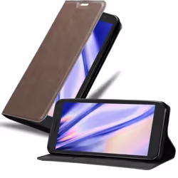 Coque pour Alcatel 1 2019 Housse en MARRON CAFÉ Etui Case Cover Protection Portefeuille Wallet