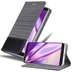 Coque pour Alcatel 3L 2019 Housse en GRIS NOIR Etui Case Cover Protection fermeture magnétique