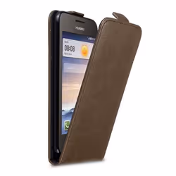 Coque pour Huawei Y3 / Y3C / Y330 / Y331 / Y360 Etui en MARRON CAFÉ Housse Case Cover Protection Flip magnétique Portefeuille
