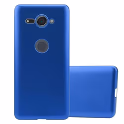 Coque pour Sony Xperia XZ2 COMPACT Housse en METALLIC BLEU Etui Case Cover Protection Silicone TPU Cover matte