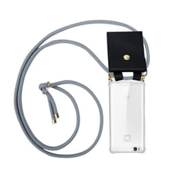 Cadorabo Chaîne de téléphone portable pour Huawei P9 LITE 2016 / G9 LITE en GRIS ARGENTÉ Etui protection en silicone anneaux dorés