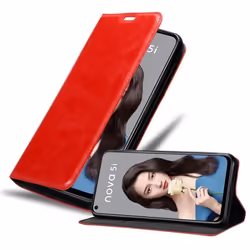 Coque pour Huawei NOVA 5i / P20 LITE 2019 Housse en ROUGE DE POMME Etui Case Cover Protection Portefeuille Wallet