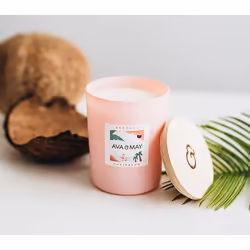 AVA & MAY CA-BA-180 bougie en cire Cylindre Noix de coco, Vanille Rose 1 pièce(s)