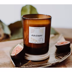 AVA & MAY CA-PE-180 bougie en cire Cylindre Jasmin, Néroli Marron, Blanc, Bois 1 pièce(s)