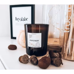 AVA & MAY CA-PE-180 bougie en cire Cylindre Jasmin, Néroli Marron, Blanc, Bois 1 pièce(s)