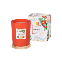AVA & MAY CA-HA-180 bougie en cire Cylindre Bergamote, Hibiscus, Orange Orange, Blanc, Bois 1 pièce(s)