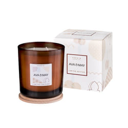AVA & MAY CA-PE-500 bougie en cire Cylindre Floral, Néroli Marron, Blanc, Bois 1 pièce(s)