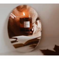 AVA & MAY CA-PE-500 bougie en cire Cylindre Floral, Néroli Marron, Blanc, Bois 1 pièce(s)