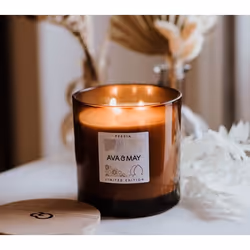 AVA & MAY CA-PE-500 bougie en cire Cylindre Floral, Néroli Marron, Blanc, Bois 1 pièce(s)