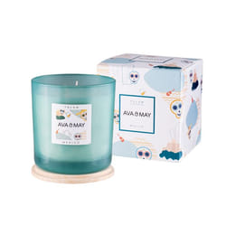 AVA & MAY CA-TU-500 bougie en cire Cylindre Jasmin, Patchouli Turquoise, Blanc 1 pièce(s)