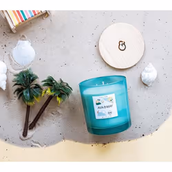 AVA & MAY CA-TU-500 bougie en cire Cylindre Jasmin, Patchouli Turquoise, Blanc 1 pièce(s)