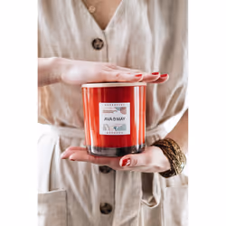 AVA & MAY CA-MA-500 bougie en cire Cylindre Amande, Cannelle, Bois de santal Rouge 1 pièce(s)
