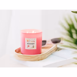 AVA & MAY CA-DORE-380 bougie en cire Rond Noix de coco, Orchidée, Fève Tonka Rose 1 pièce