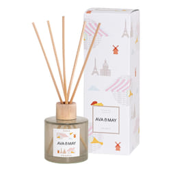 AVA & MAY Paris diffuseur aromatique Flacon de parfum Verre, Rotin, Bois Translucide, Blanc, Bois