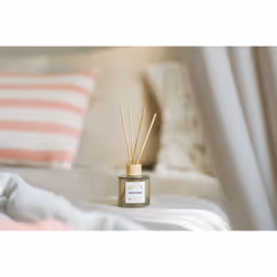 AVA & MAY Paris diffuseur aromatique Flacon de parfum Verre, Rotin, Bois Translucide, Blanc, Bois