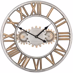 Horloge murale élégante au look métallique. Cette horloge très élégante au charme rétro attirera tous les regards dans votre ...