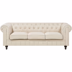 Canapé anglais classique en couleur beige. Ce canapé vous offrira une expérience unique de relaxation, un confort d'assise et ...