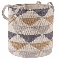 Corbeille de rangement en coton avec poignées. Cette corbeille de rangement en coton offre de la place pour ranger tout type ...