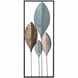 Décoration murale multicolore en forme de feuilles. Ajoutez une touche d'élégance à votre espace de vie avec ce magnifique ac ...