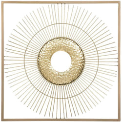 Beliani - Décoration Murale avec Cardre en Métal de Forme Carrée 50 x 50 cm au Motif Solaire Doré pour Salon de Style Moderne