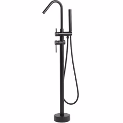 Robinet autoportant. Ce mitigeur de douche moderne convient à toutes les baignoires autoportantes. Grand et élancé, il est él ...