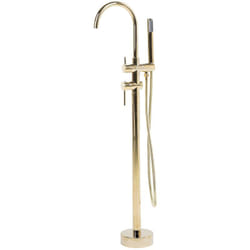 Robinet Mitigeur de Bain sur Pied en Acier Inox Zinc et Laiton Doré 116 cm Tugela