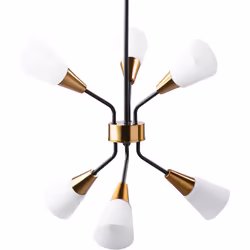 Lampe suspension à 6 ampoules au look classique. Une suspension fonctionnelle et élégante : des couleurs et une forme classiq ...