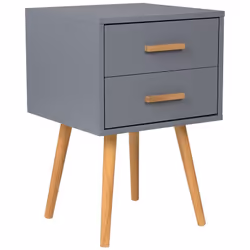 Table de chevet grise avec 2 tiroirs. Apportez le style Scandinave dans votre maison avec cette belle table de chevet qui off ...
